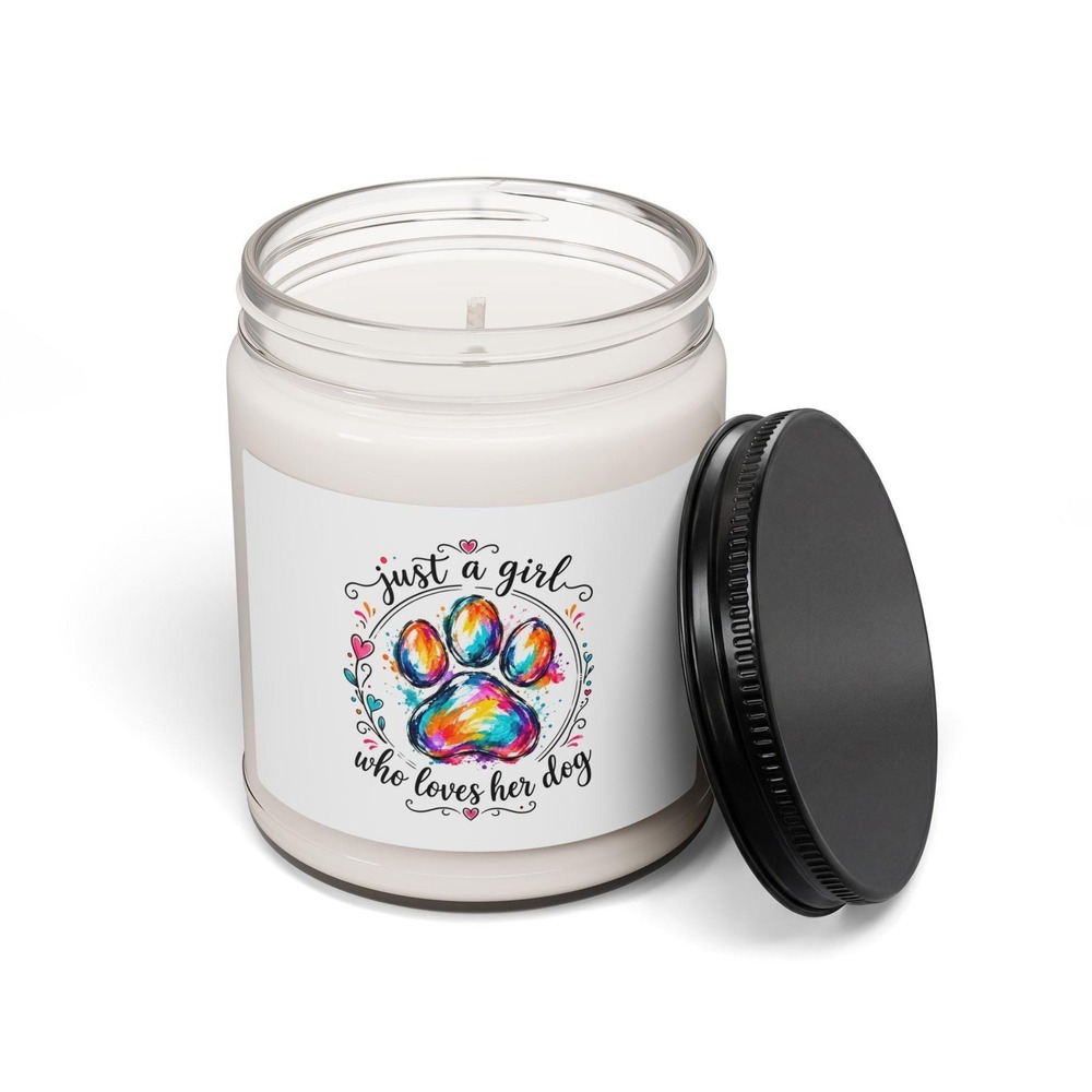 Just a Girl Who Loves Her Dog Soy Paw Print Candle 9oz